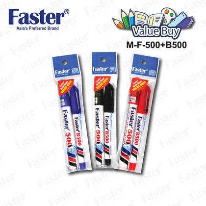 Faster M-F-500 Whiteboard Marker 0.8mm-2.5mm + M-F-B500 Whiteboard Marker (1 pack), Price Per Pack